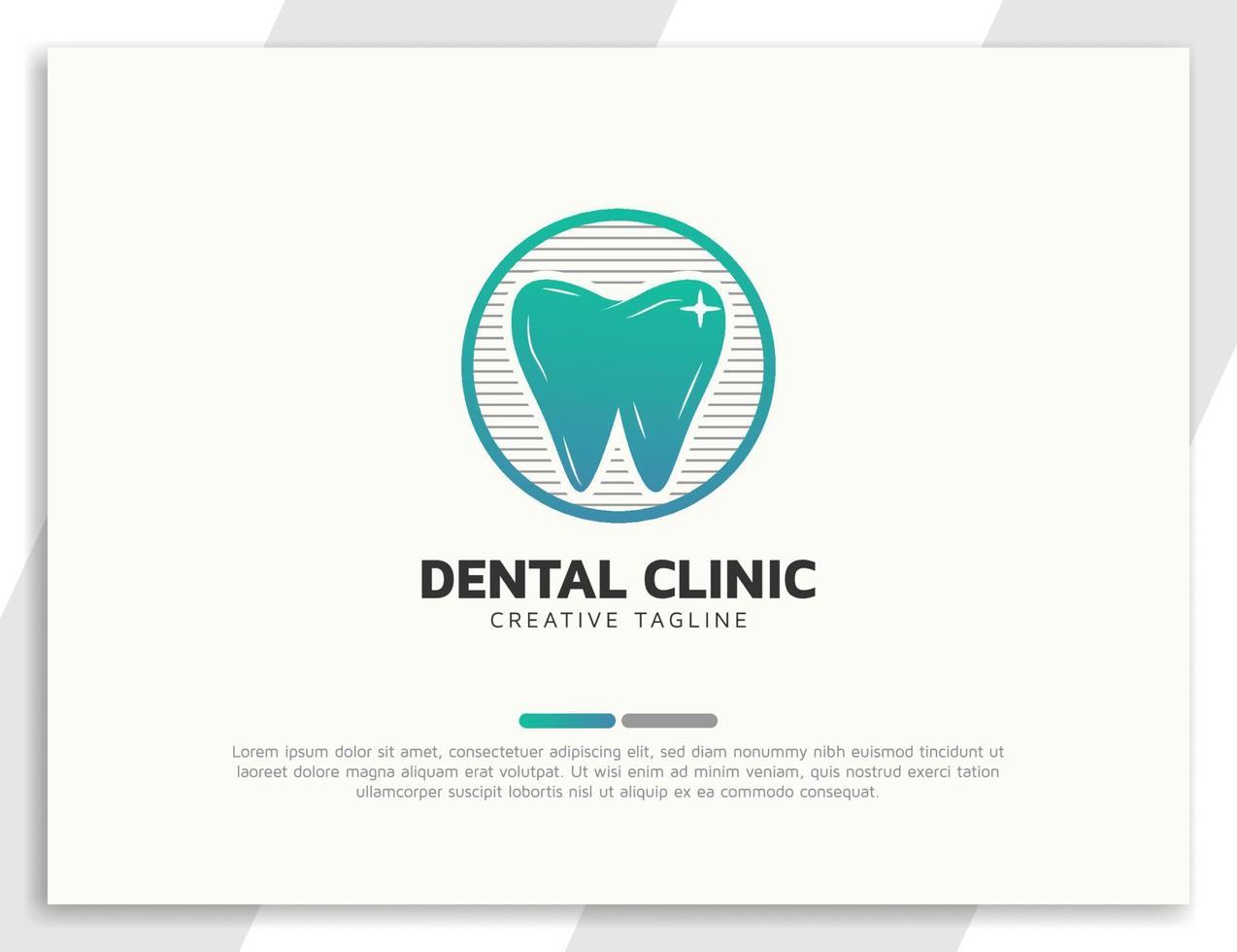 Modern gradient dental clinic logo with circle vector