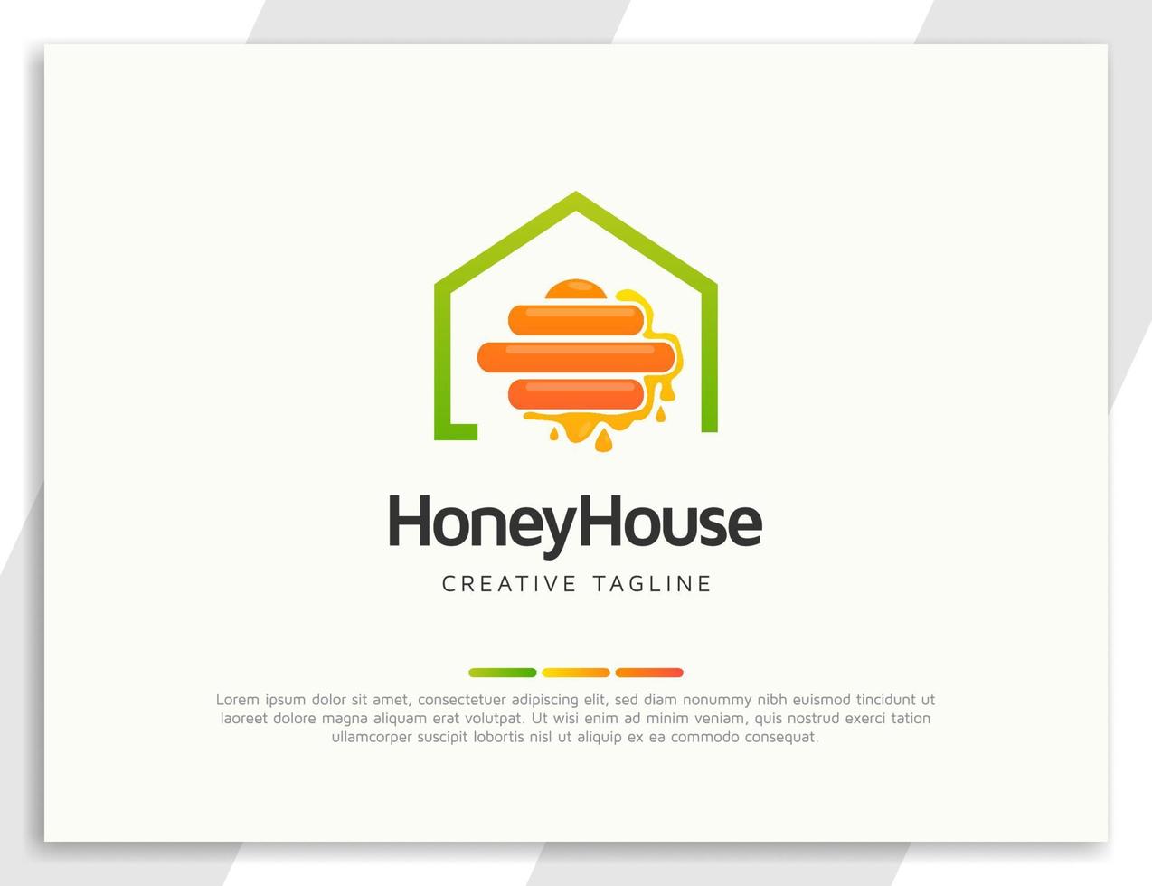 Bee hive logo with house and honey illustration vector