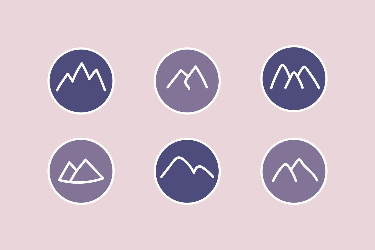 Set of mountain icon design vector