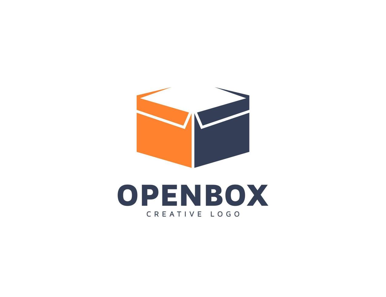 Geometric color box open logo design vector