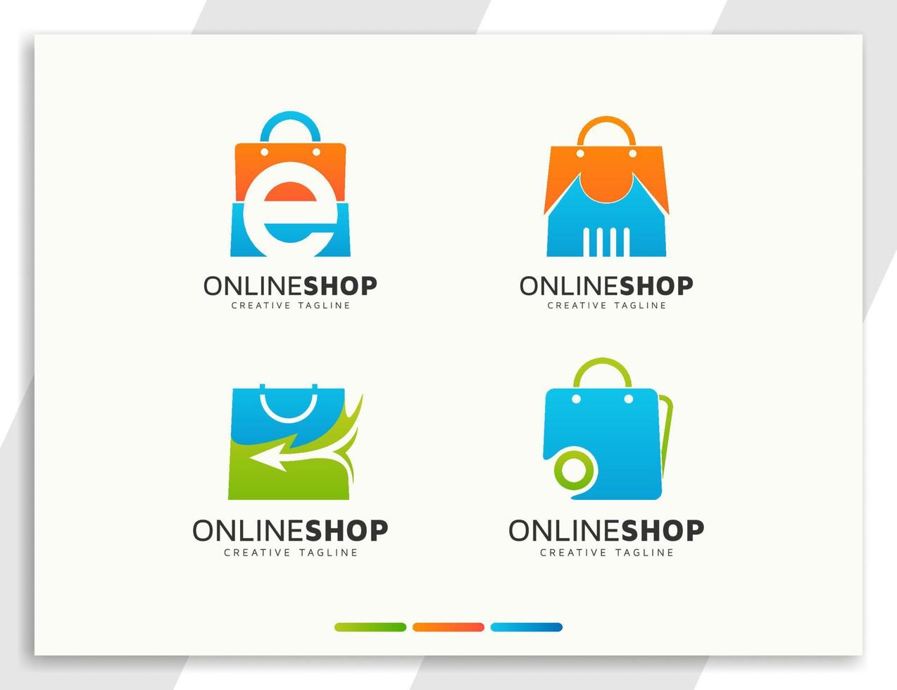 colección de logotipos de tiendas en línea de comercio electrónico vector