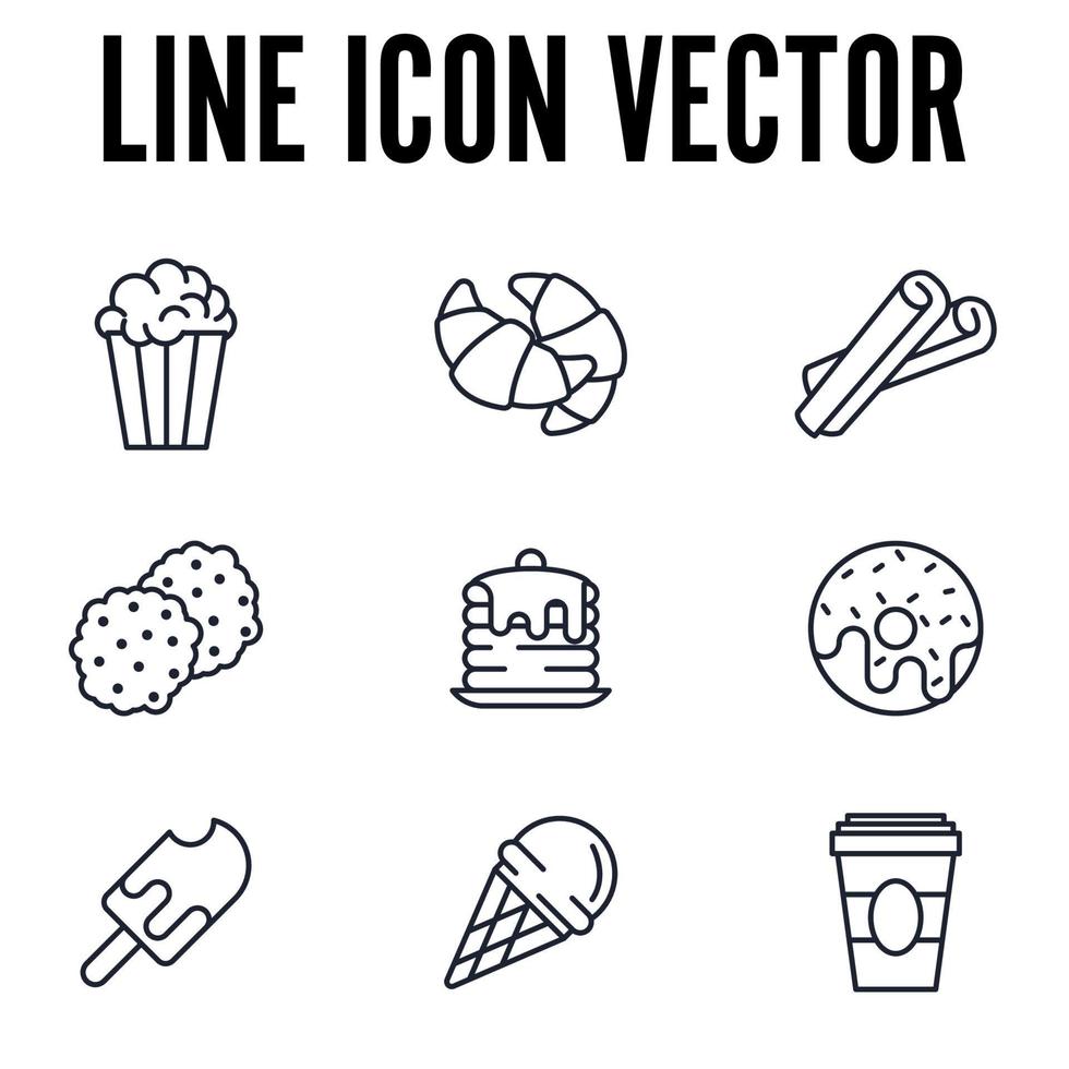 conjunto de elementos de comida rápida plantilla de símbolo de icono para la ilustración de vector de logotipo de colección de diseño gráfico y web