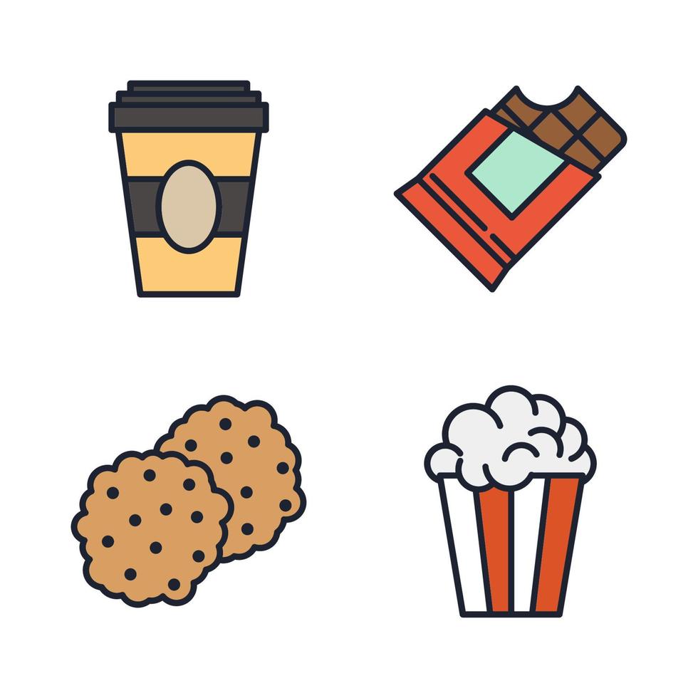 conjunto de elementos de comida rápida plantilla de símbolo de icono para la ilustración de vector de logotipo de colección de diseño gráfico y web