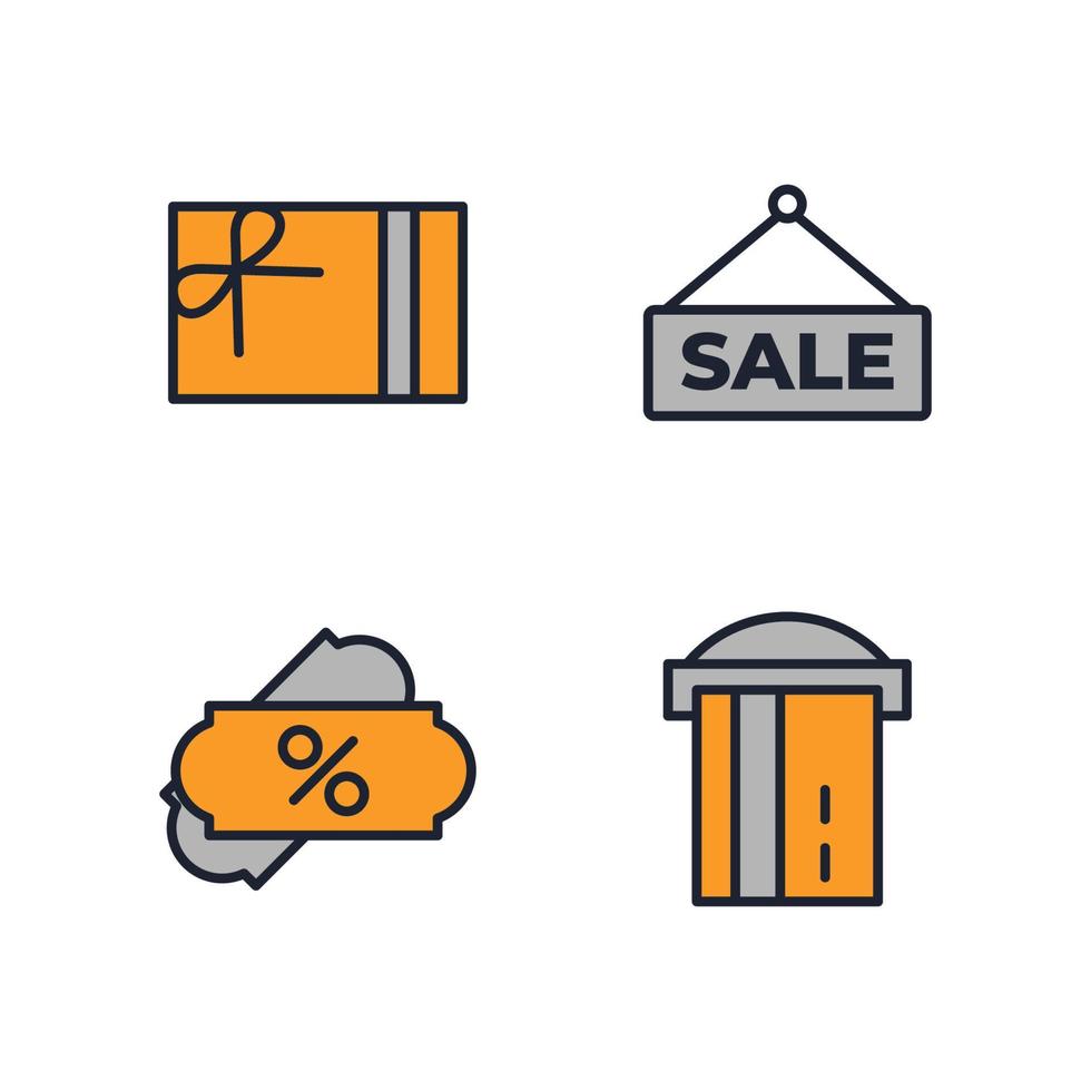 Market Shopping elements set icon symbol template for graphic and web design collection logo vector illustration