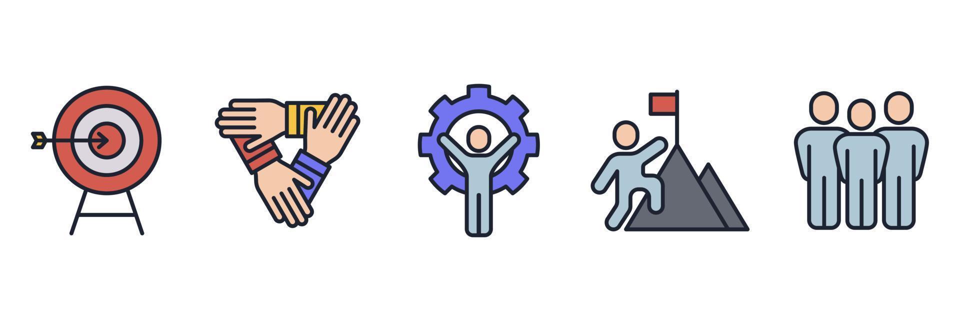 Business teamwork set icon symbol template for graphic and web design collection logo vector illustration