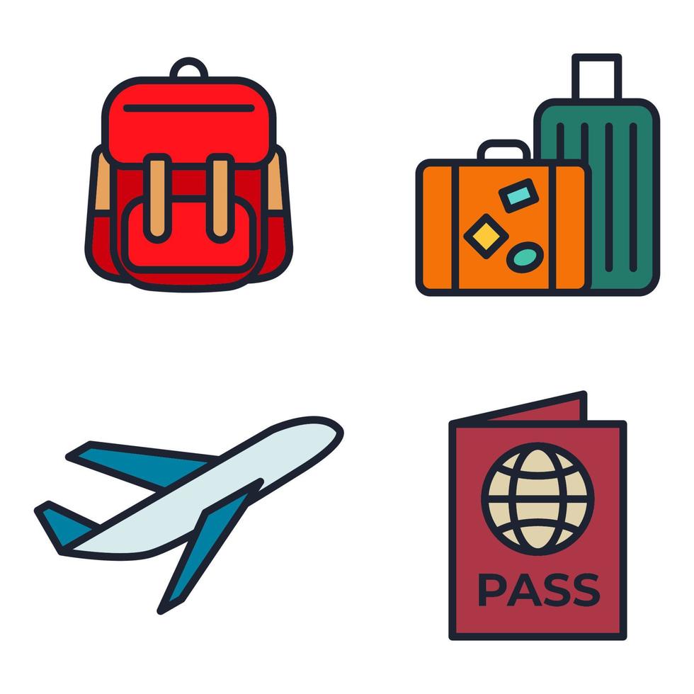 summer vacation set icon symbol template for graphic and web design collection logo vector illustration
