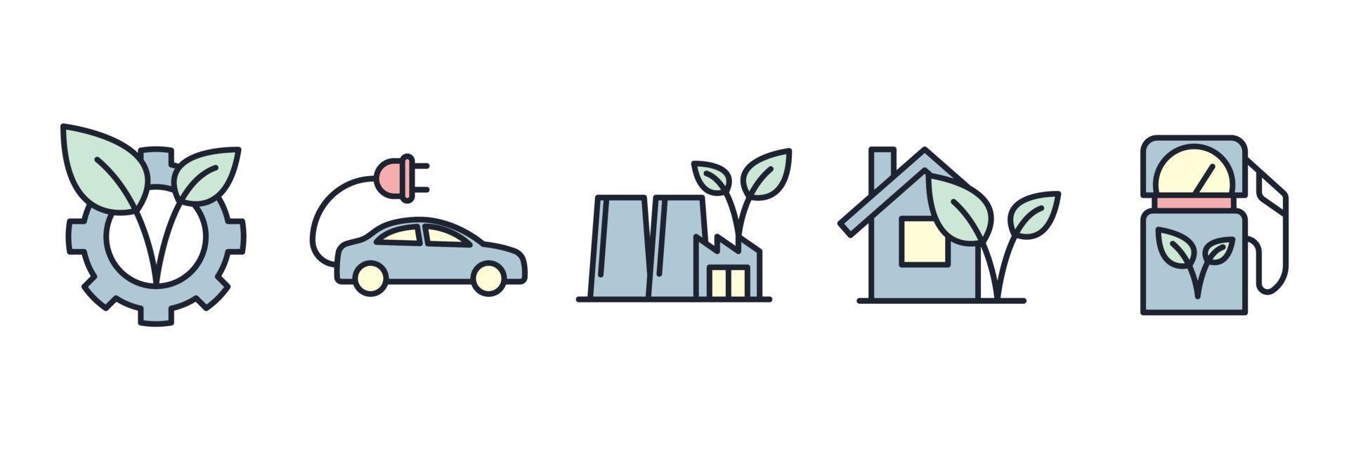 Eco friendly. ecology set icon symbol template for graphic and web design collection logo vector illustration