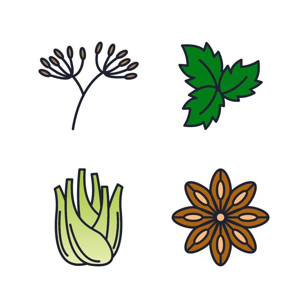 Spices, condiments and herbs elements set icon symbol template for graphic and web design collection logo vector illustration