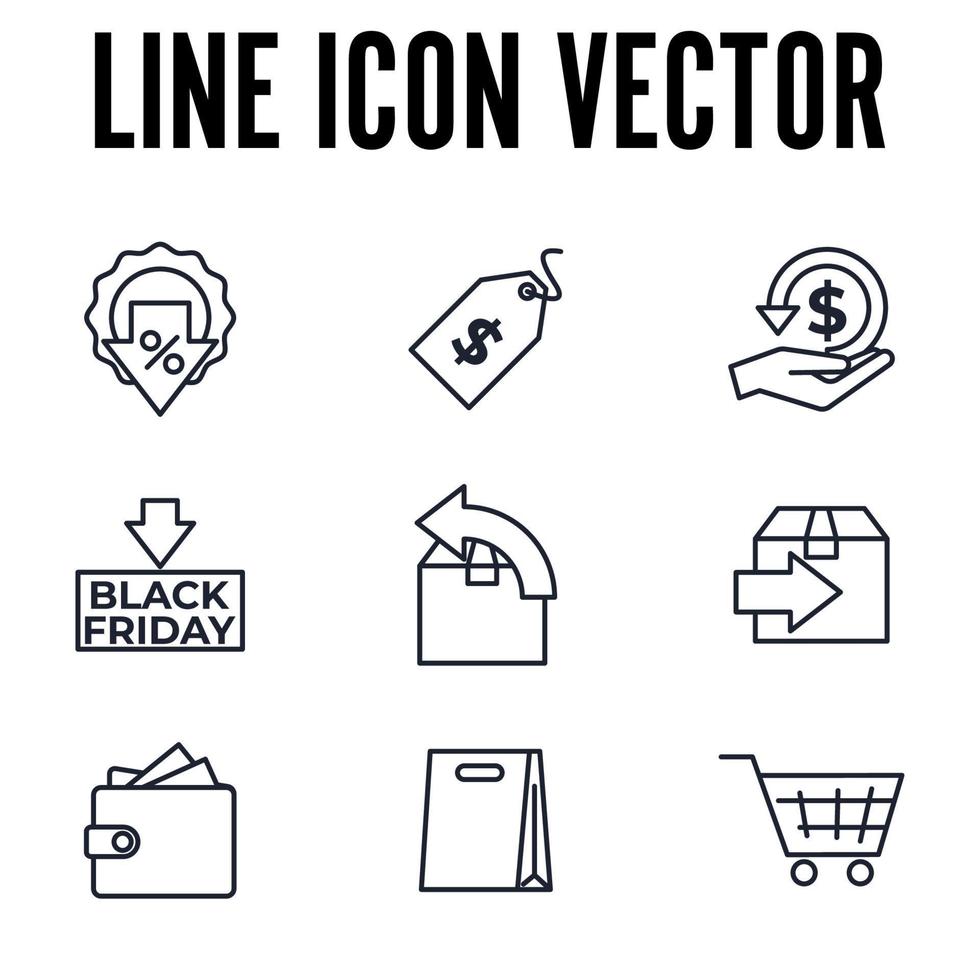 Black Friday Big Sale set icon symbol template for graphic and web design collection logo vector illustration