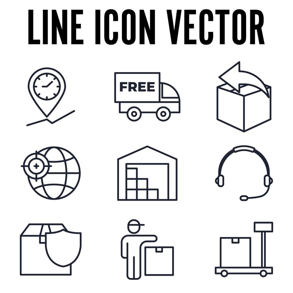 logistic set icon symbol template for graphic and web design collection logo vector illustration