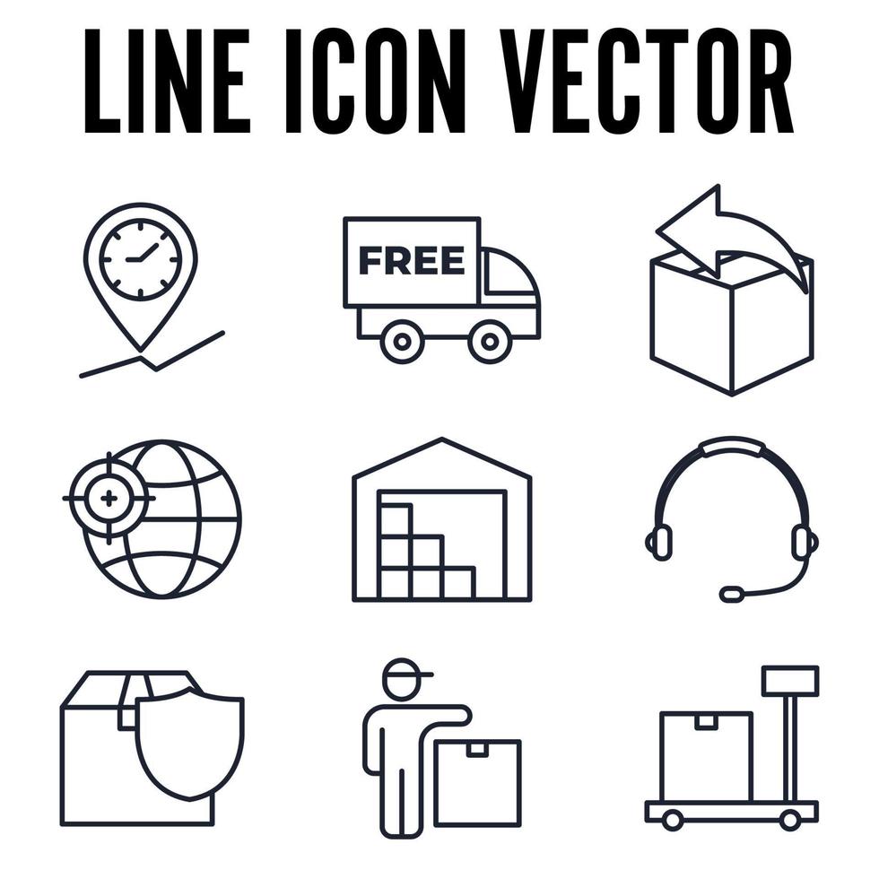 plantilla de símbolo de icono de conjunto logístico para ilustración de vector de logotipo de colección de diseño gráfico y web