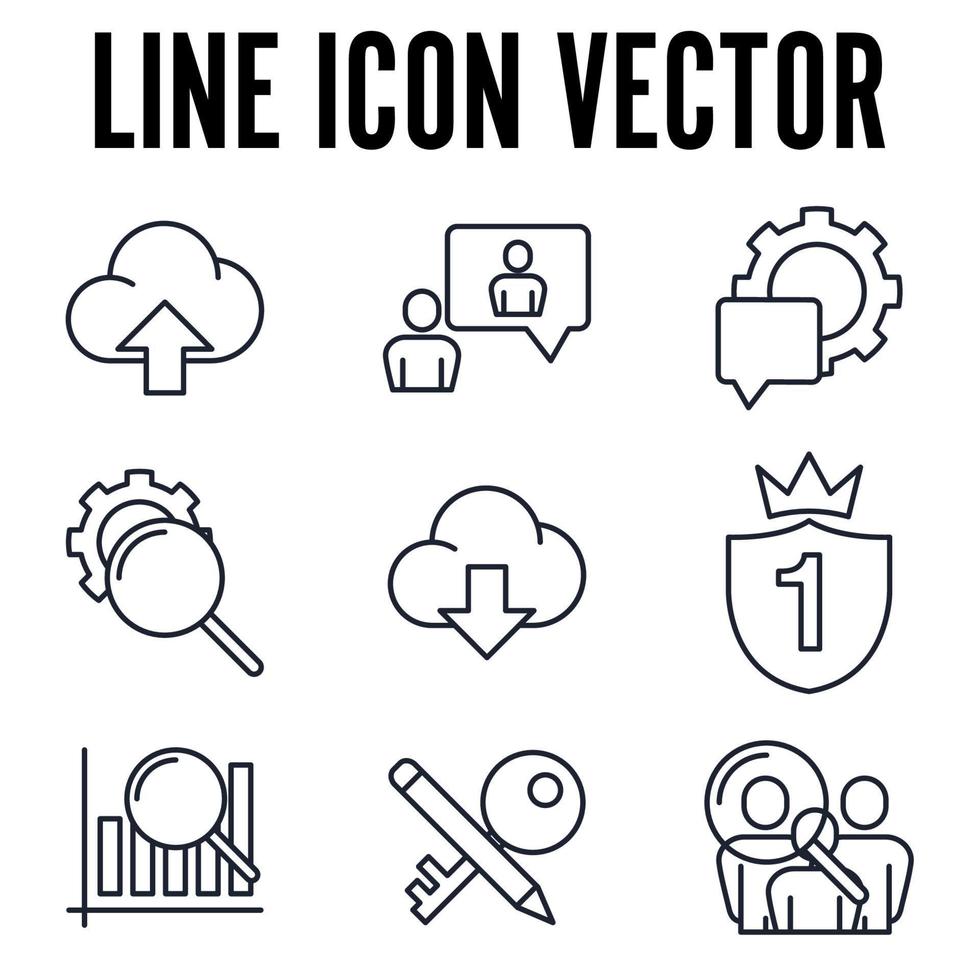 Search Engine Optimization. seo set icon symbol template for graphic and web design collection logo vector illustration