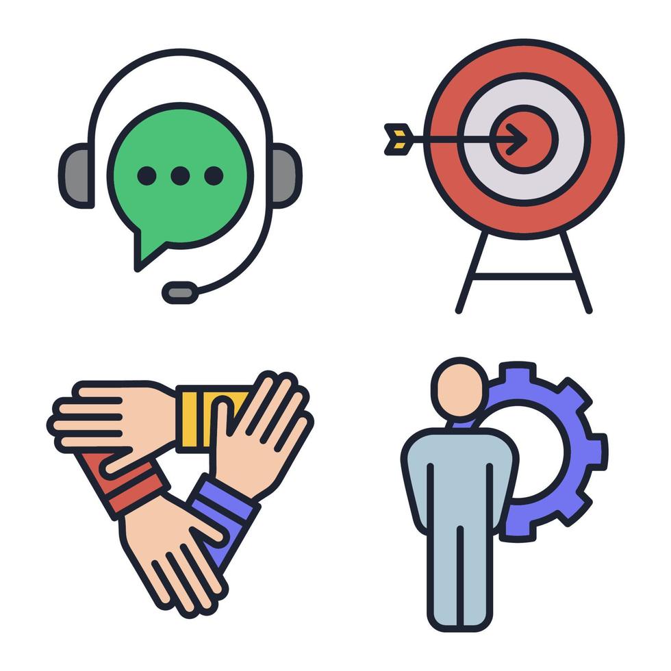 Business teamwork set icon symbol template for graphic and web design collection logo vector illustration