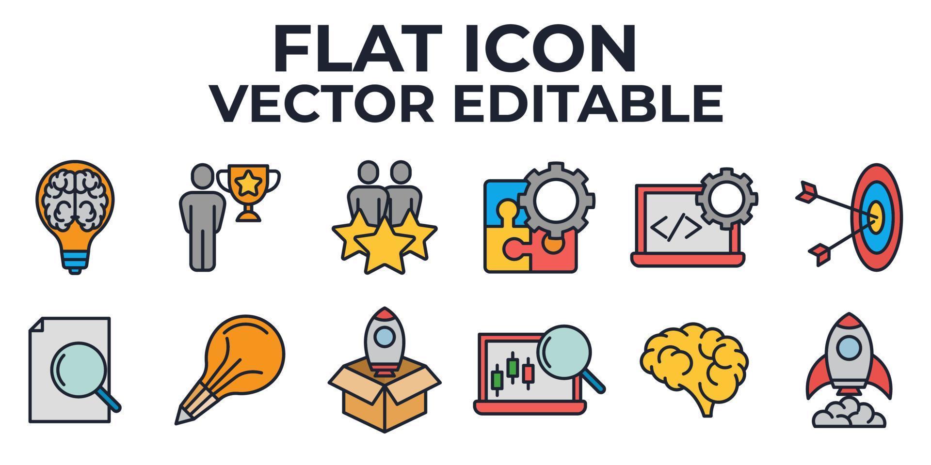 startup set icon symbol template for graphic and web design collection logo vector illustration