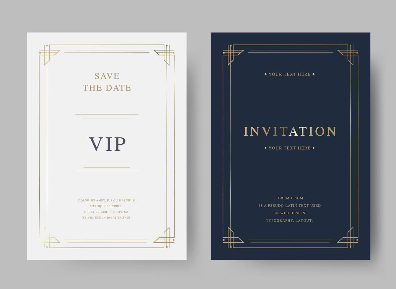 Vintage luxury vector invitation card template