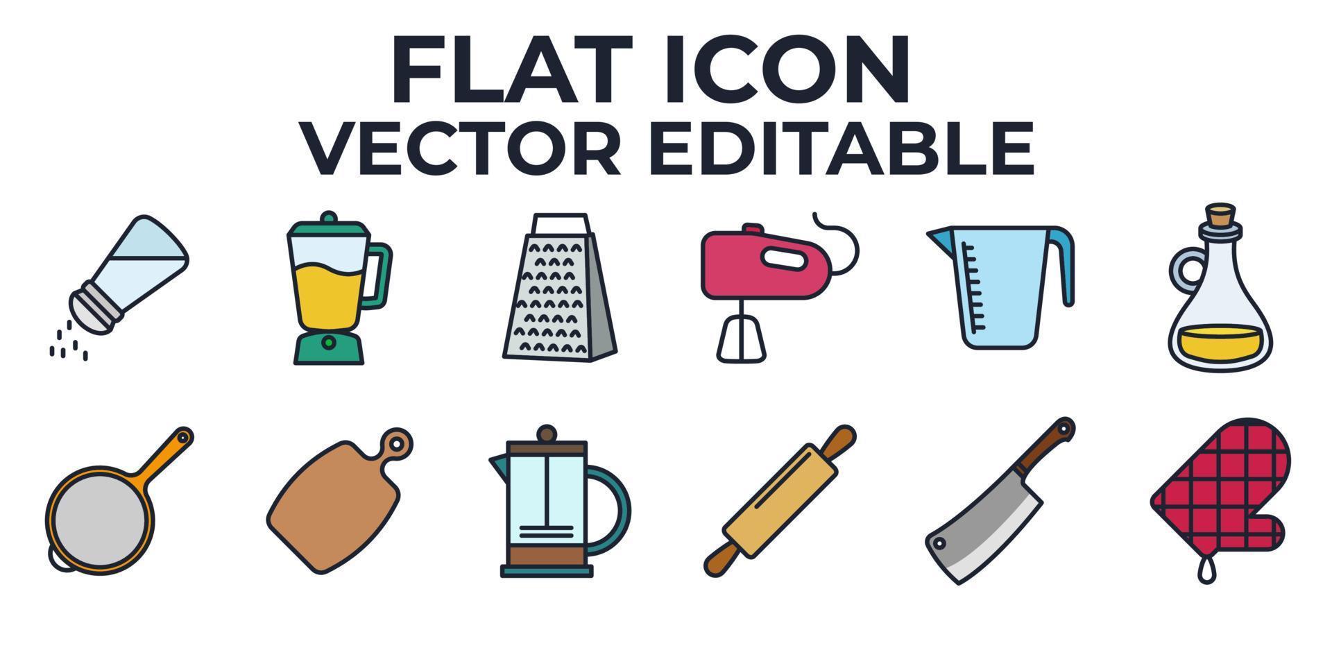 Kitchen and Cooking set icon symbol template for graphic and web design collection logo vector illustration