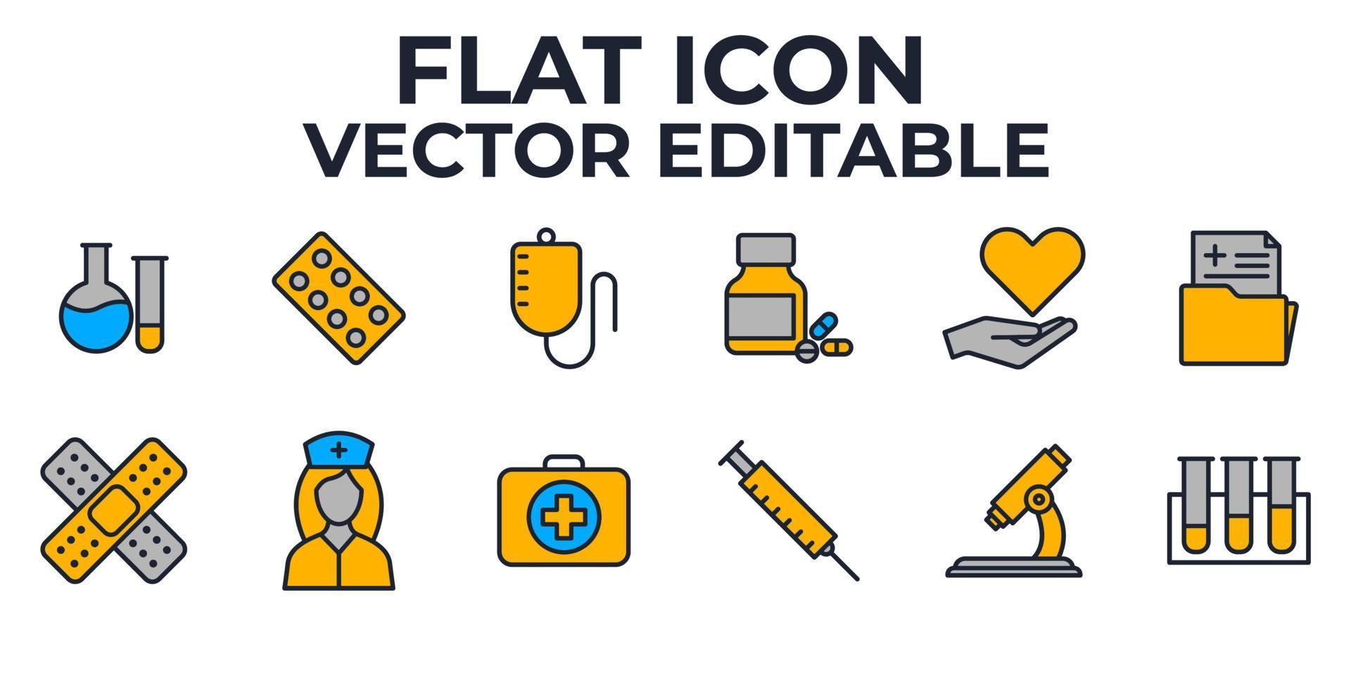 Medicine and Health elements set icon symbol template for graphic and web design collection logo vector illustration