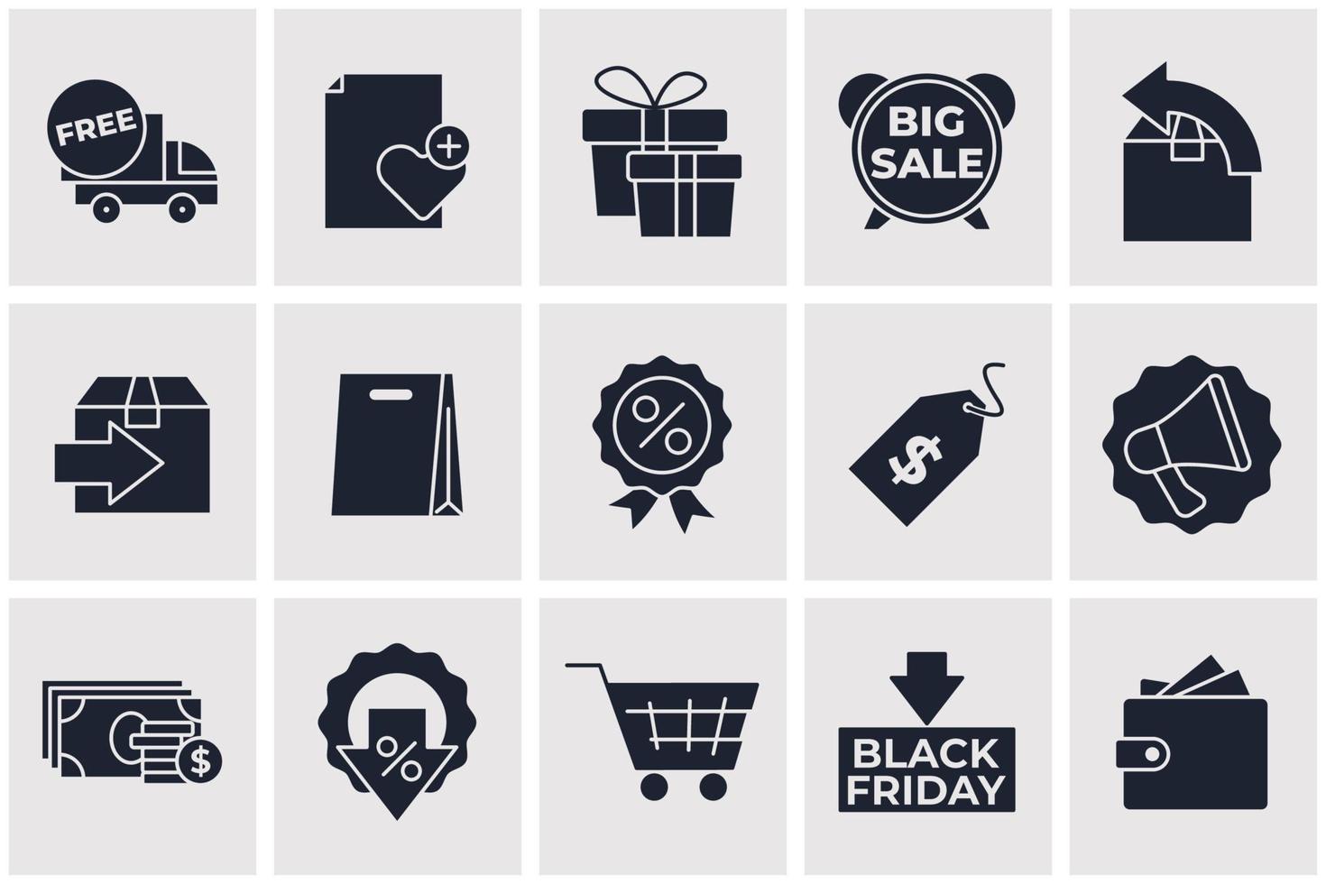 Black Friday Big Sale set icon symbol template for graphic and web design collection logo vector illustration