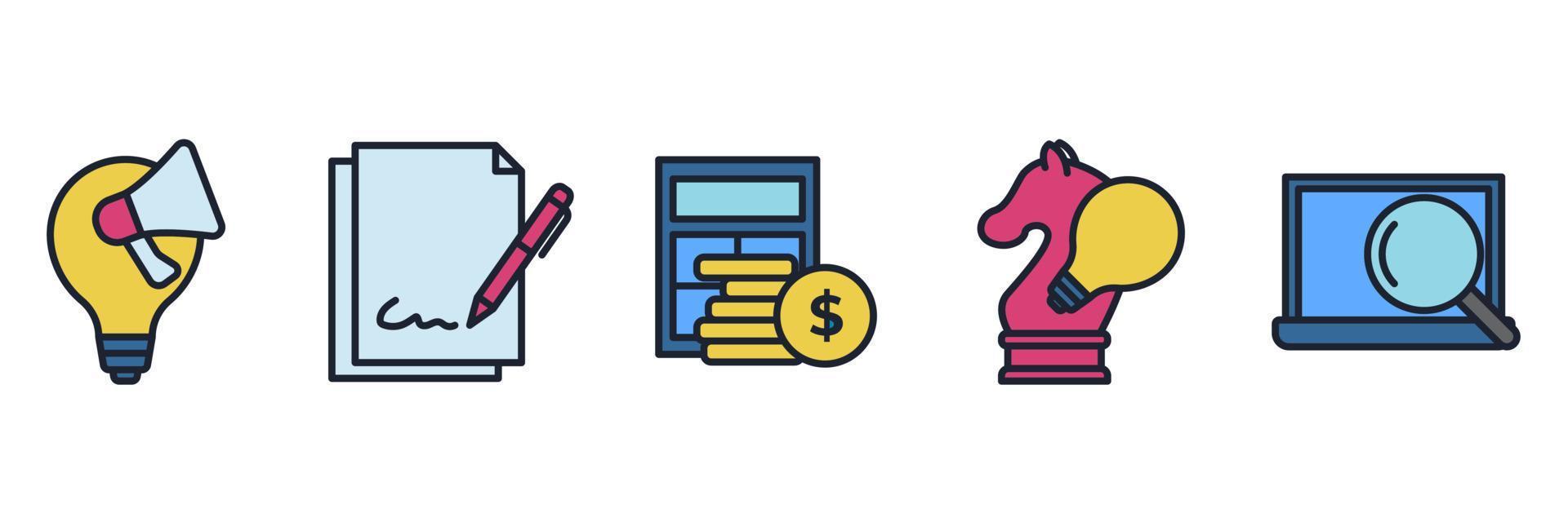 business, digital marketing set icon symbol template for graphic and web design collection logo vector illustration
