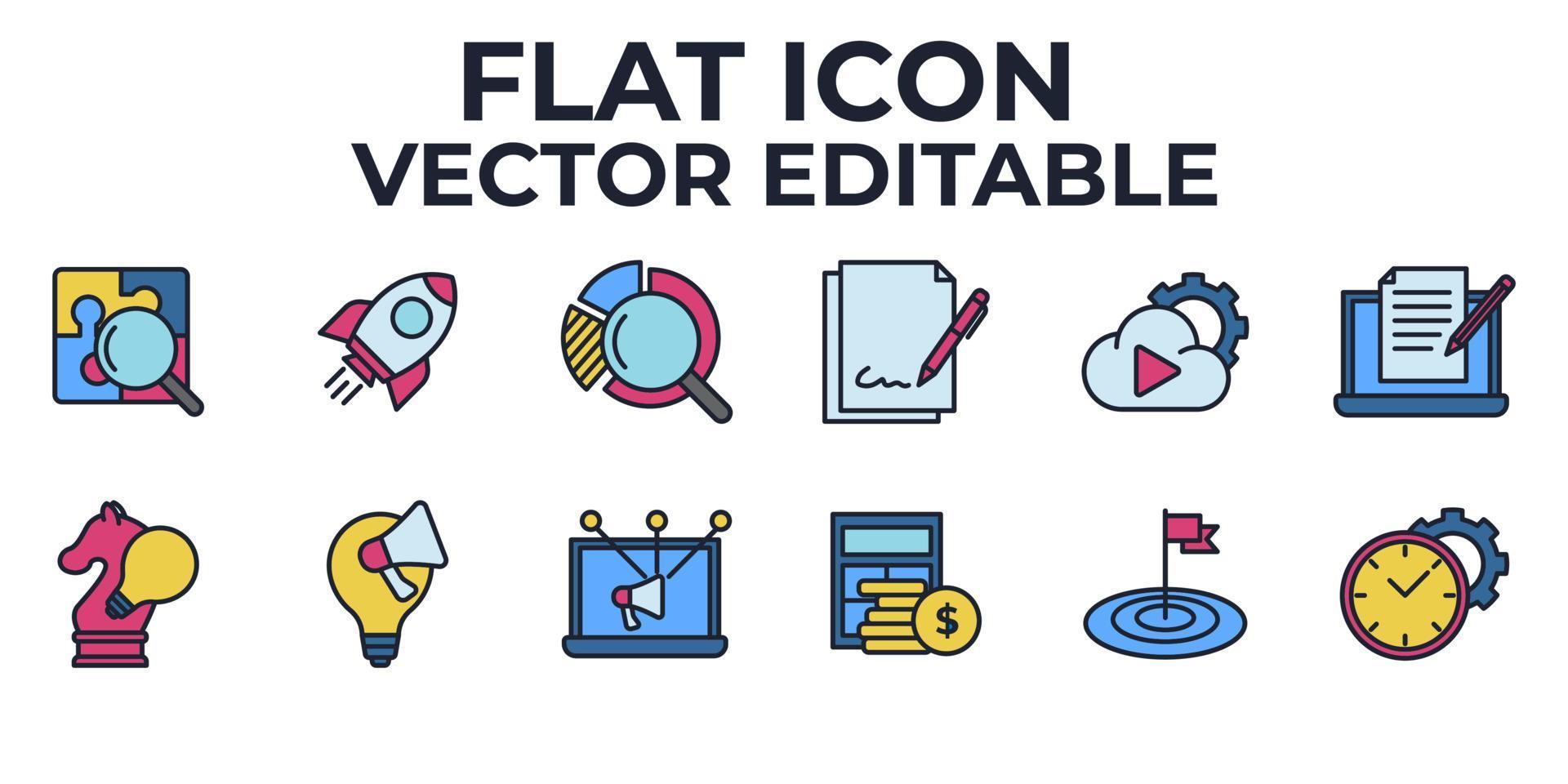 business, digital marketing set icon symbol template for graphic and web design collection logo vector illustration