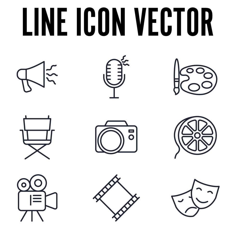 Plantilla de símbolo de icono de conjunto de entretenimiento para ilustración de vector de logotipo de colección de diseño gráfico y web