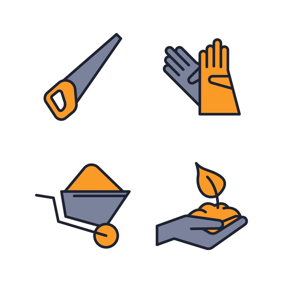 Flower and Gardening set icon symbol template for graphic and web design collection logo vector illustration