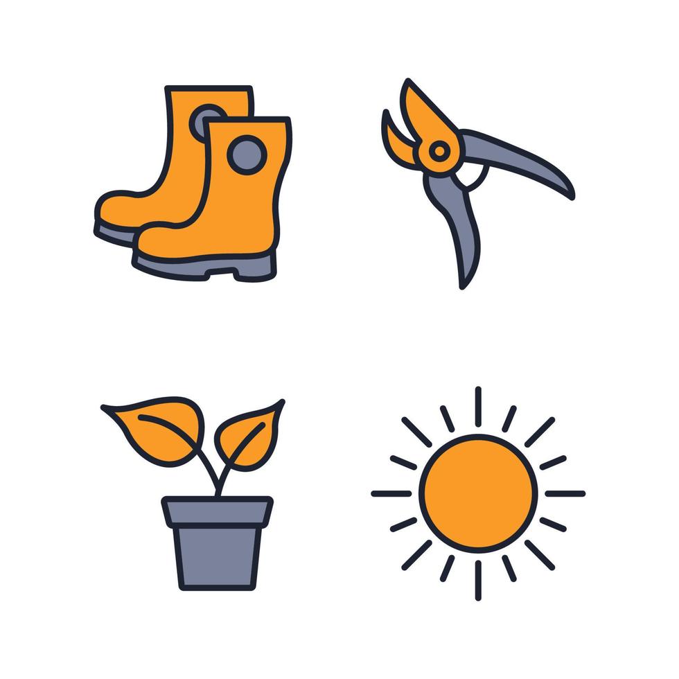 Flower and Gardening set icon symbol template for graphic and web design collection logo vector illustration