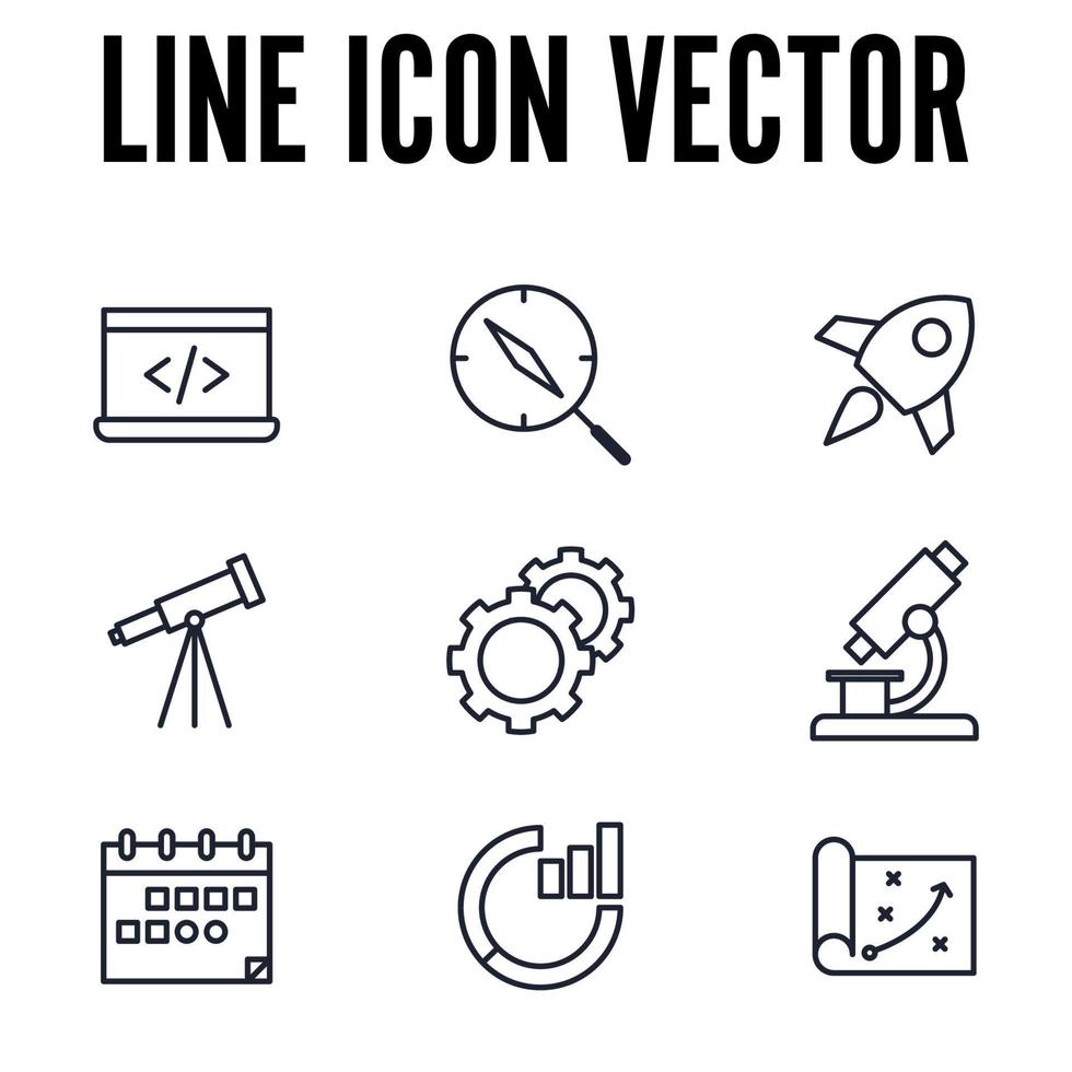 Startup project and development set icon symbol template for graphic and web design collection logo vector illustration