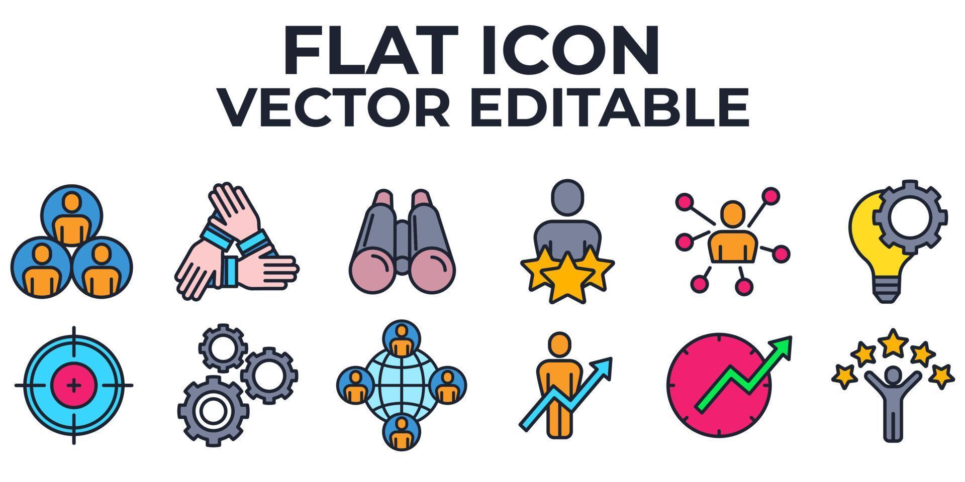 Business teamwork elements set icon symbol template for graphic and web design collection logo vector illustration