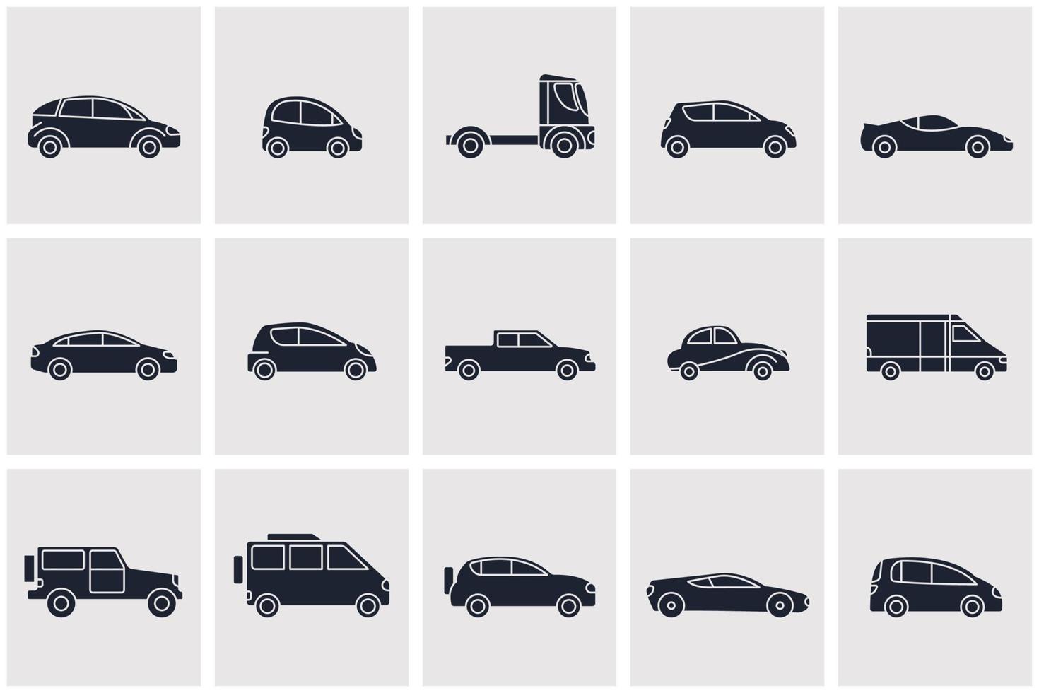 car transportation set icon symbol template for graphic and web design collection logo vector illustration