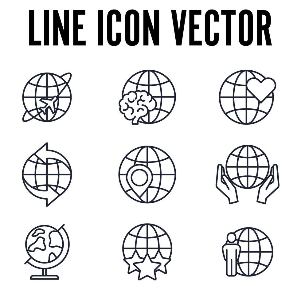 globe set icon symbol template for graphic and web design collection logo vector illustration