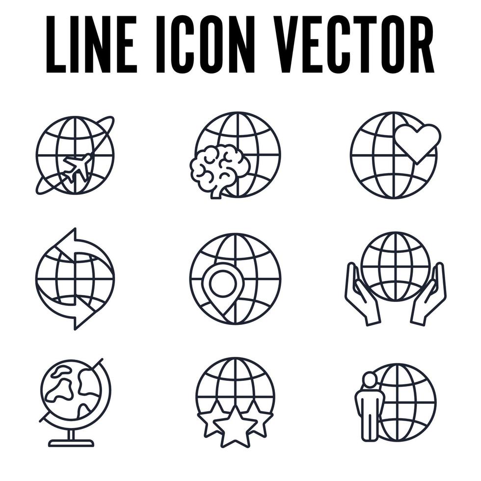 Plantilla de símbolo de icono de conjunto de globo para ilustración de vector de logotipo de colección de diseño gráfico y web