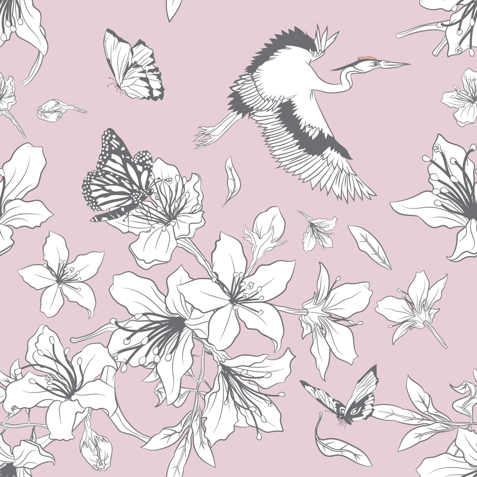 Beautiful floral line art seamless pattern 8322132 Vector Art at Vecteezy