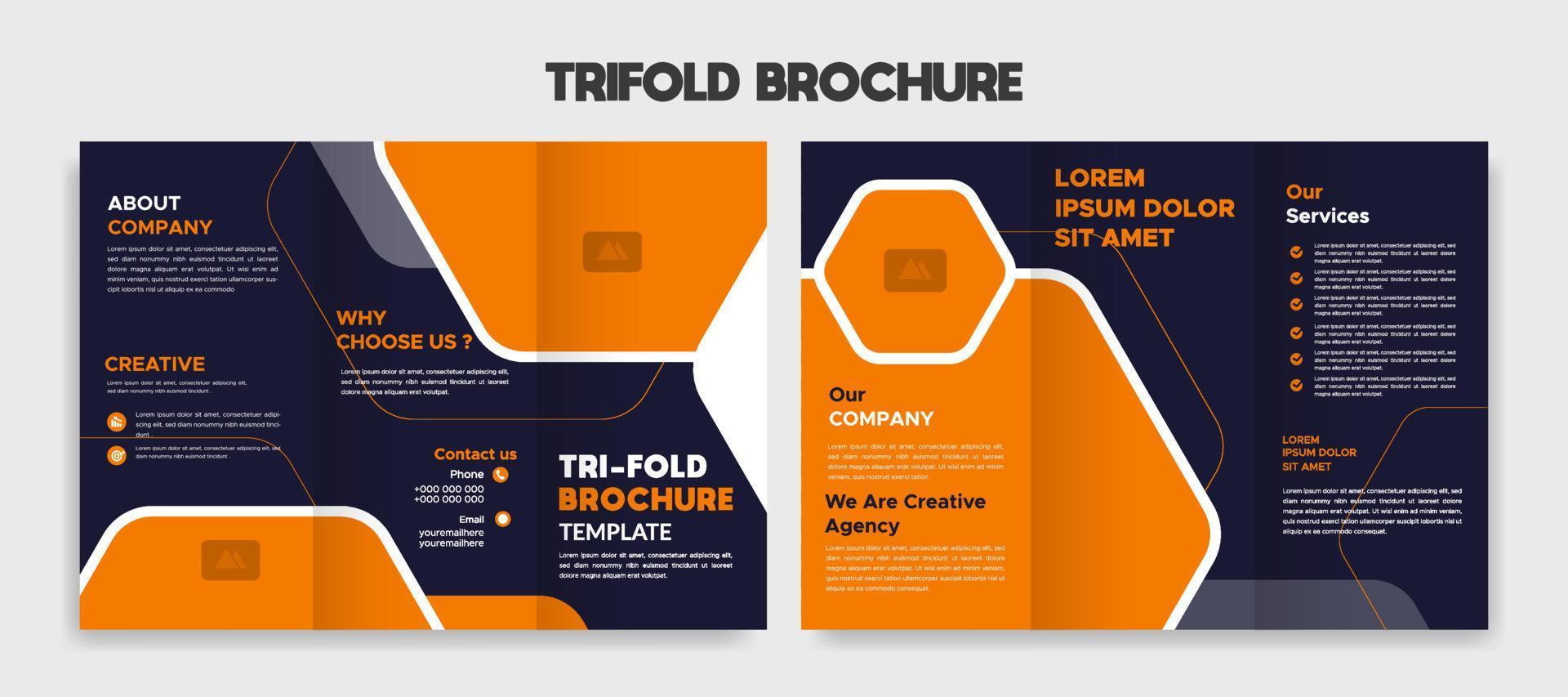 creative editable trifold brochure template design vector
