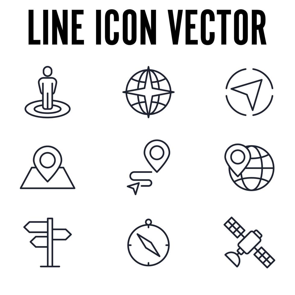 Navigation. location, GPS elements set icon symbol template for graphic and web design collection logo vector illustration