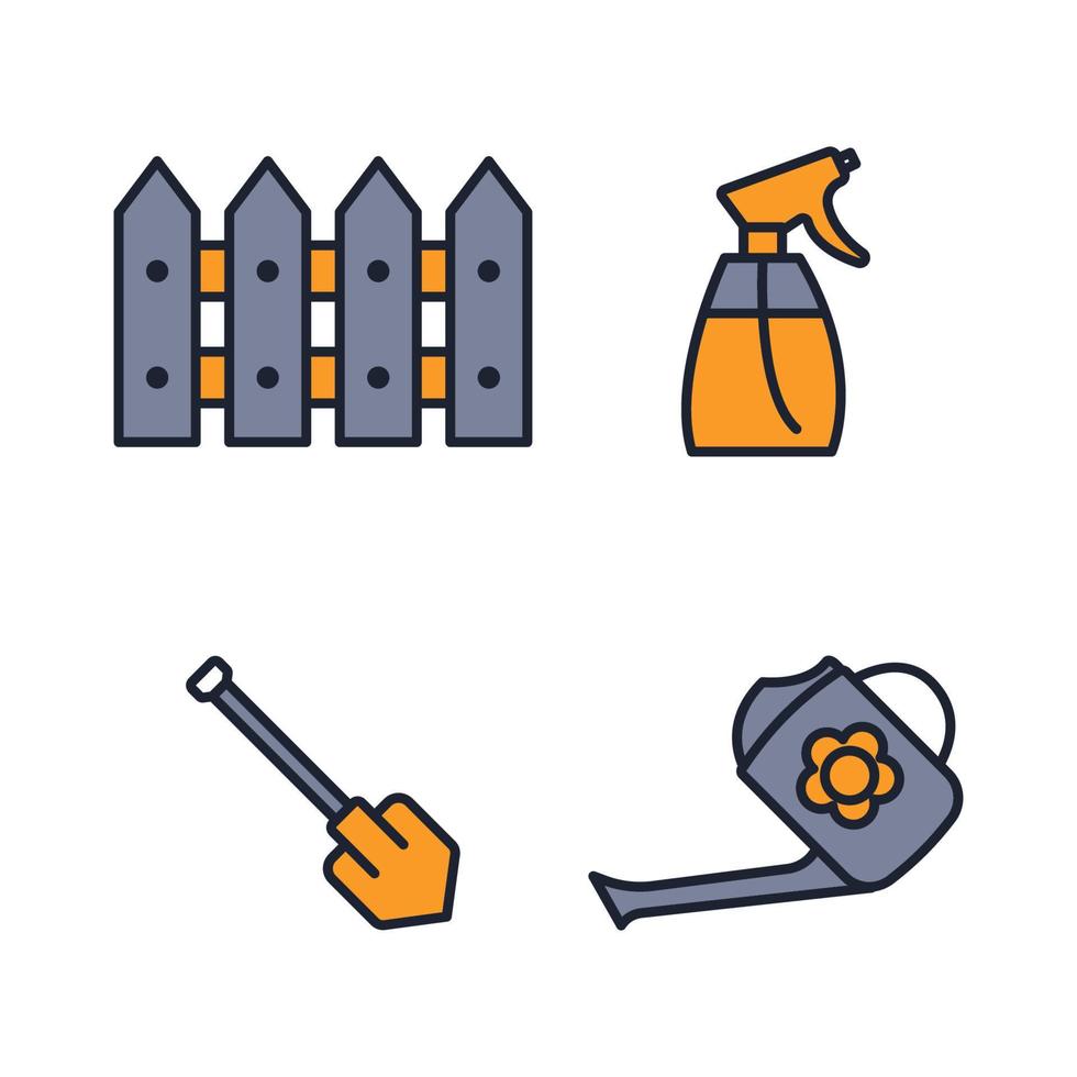 Flower and Gardening set icon symbol template for graphic and web design collection logo vector illustration