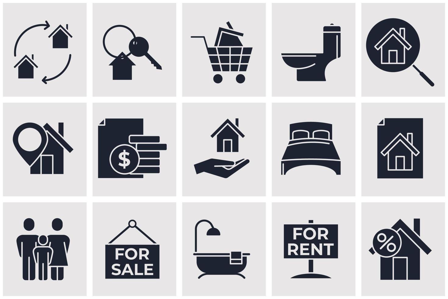 Real Estate elements set icon symbol template for graphic and web design collection logo vector illustration