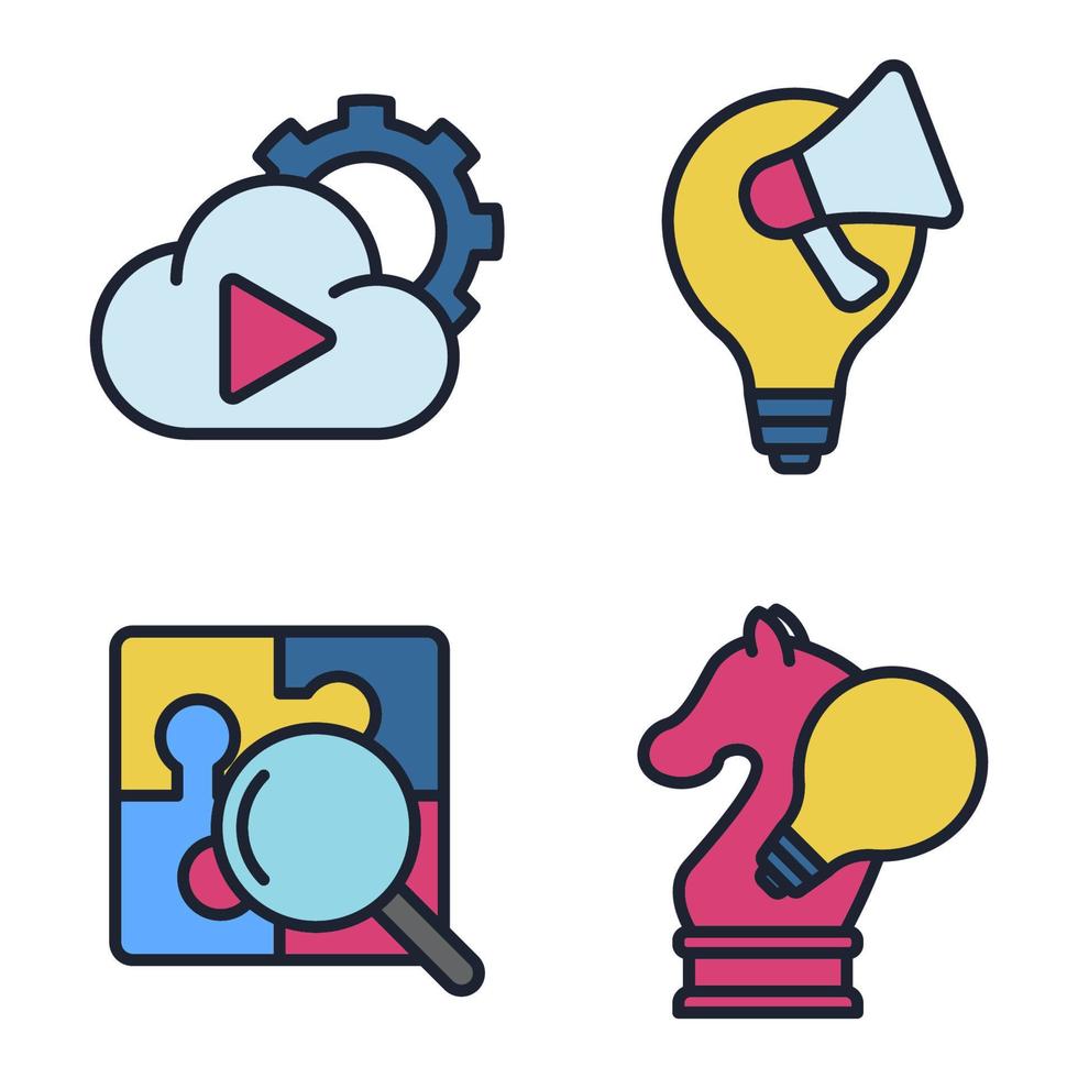 business, digital marketing set icon symbol template for graphic and web design collection logo vector illustration