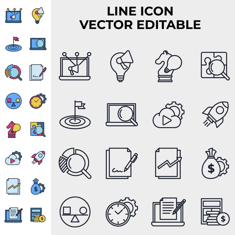 business, digital marketing set icon symbol template for graphic and web design collection logo vector illustration