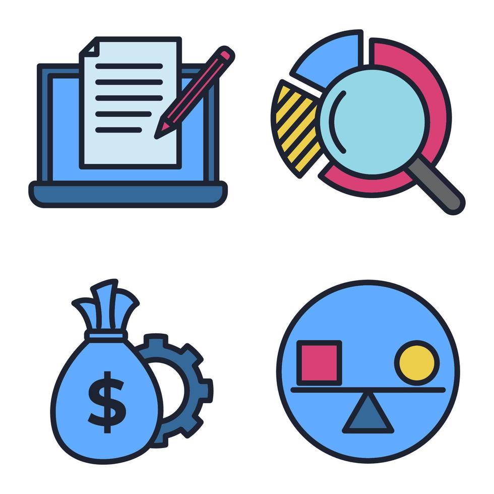 business, digital marketing set icon symbol template for graphic and web design collection logo vector illustration