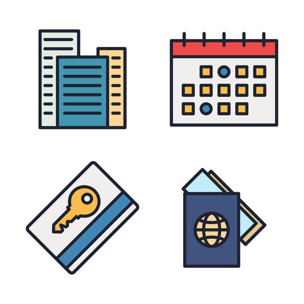 plantilla de símbolo de icono de conjunto de hotel para ilustración de vector de logotipo de colección de diseño gráfico y web