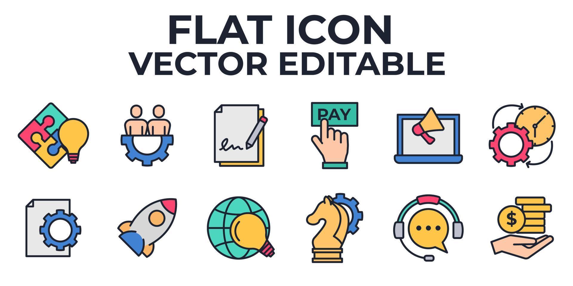 plantilla de símbolo de icono de conjunto de marketing para ilustración de vector de logotipo de colección de diseño gráfico y web