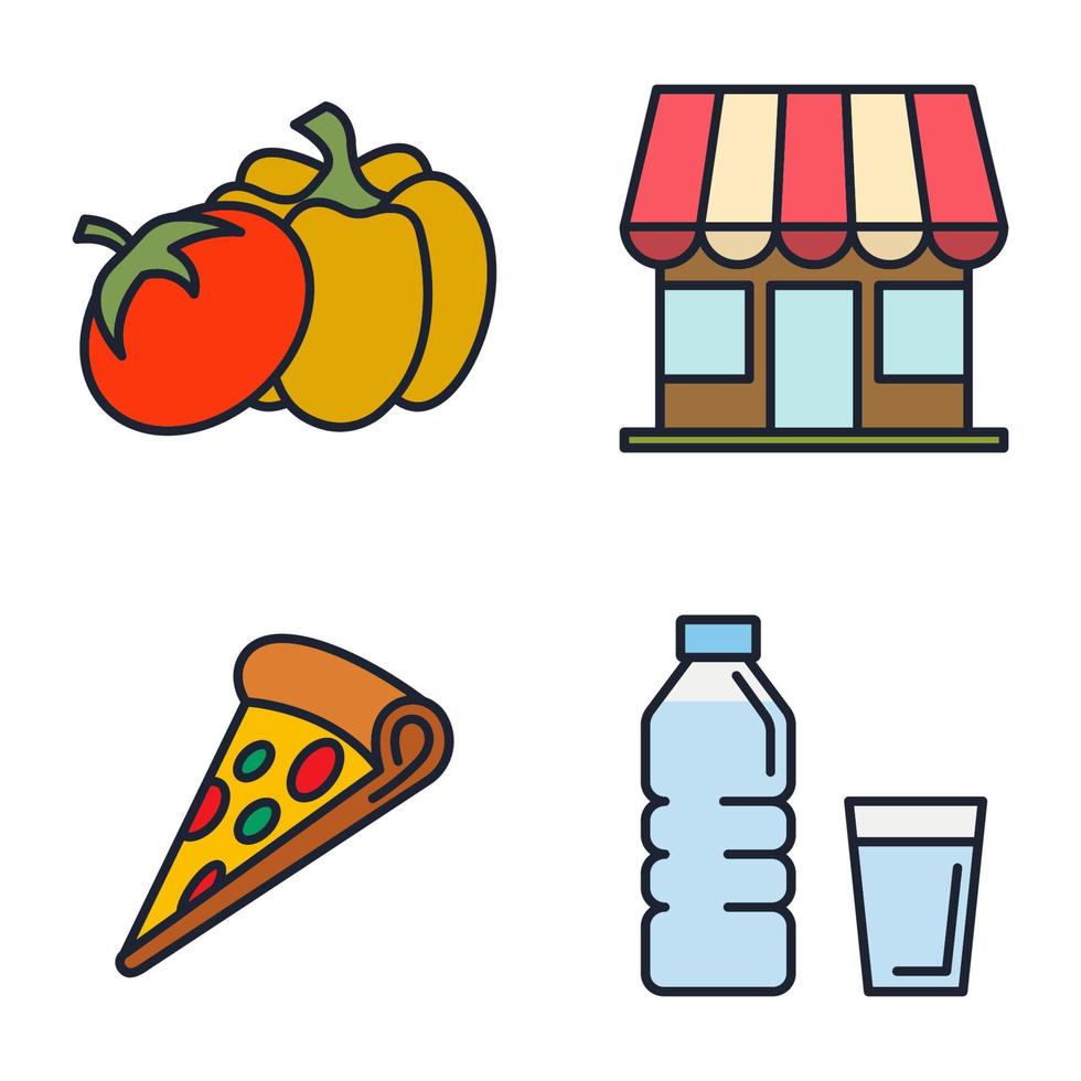 restaurant set icon symbol template for graphic and web design collection logo vector illustration