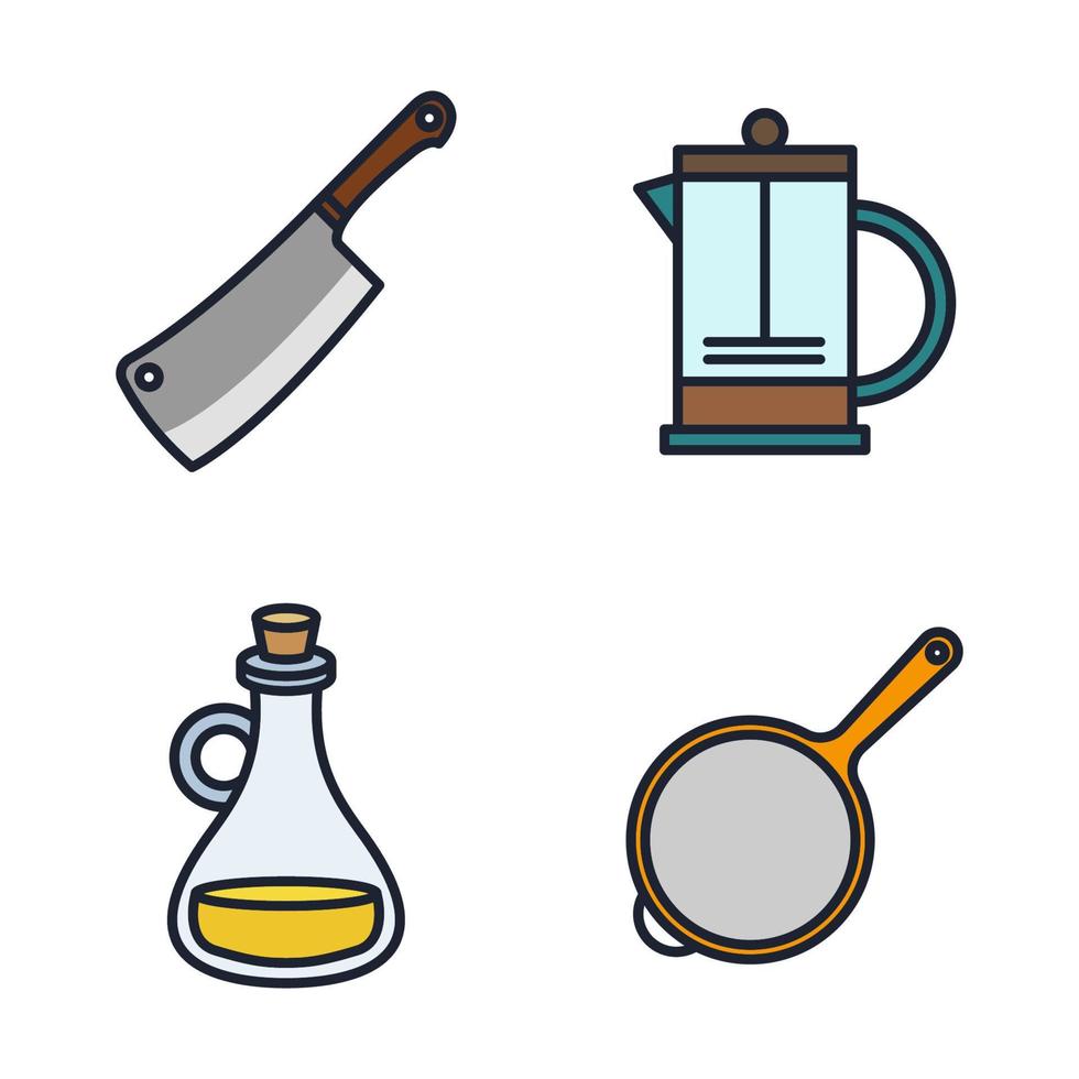 plantilla de símbolo de icono de juego de cocina y cocina para ilustración de vector de logotipo de colección de diseño gráfico y web