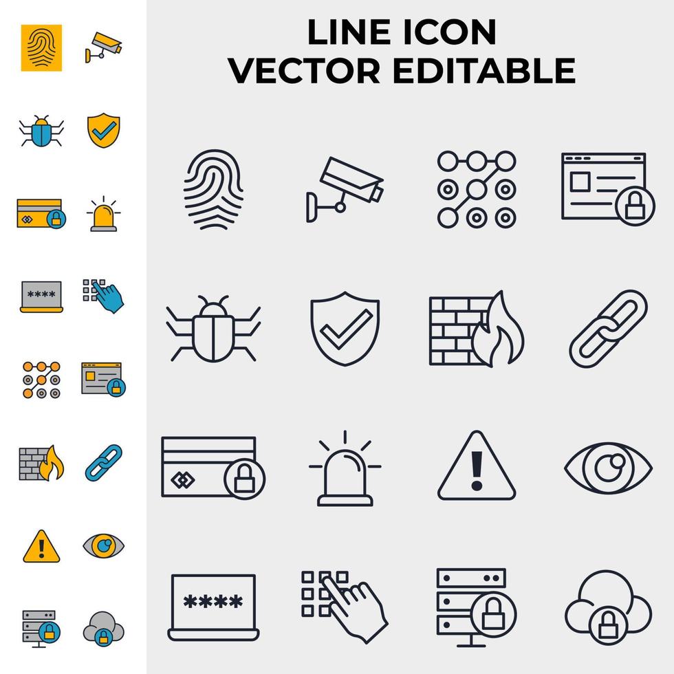 conjunto de elementos de protección y seguridad plantilla de símbolo de icono para la ilustración de vector de logotipo de colección de diseño gráfico y web