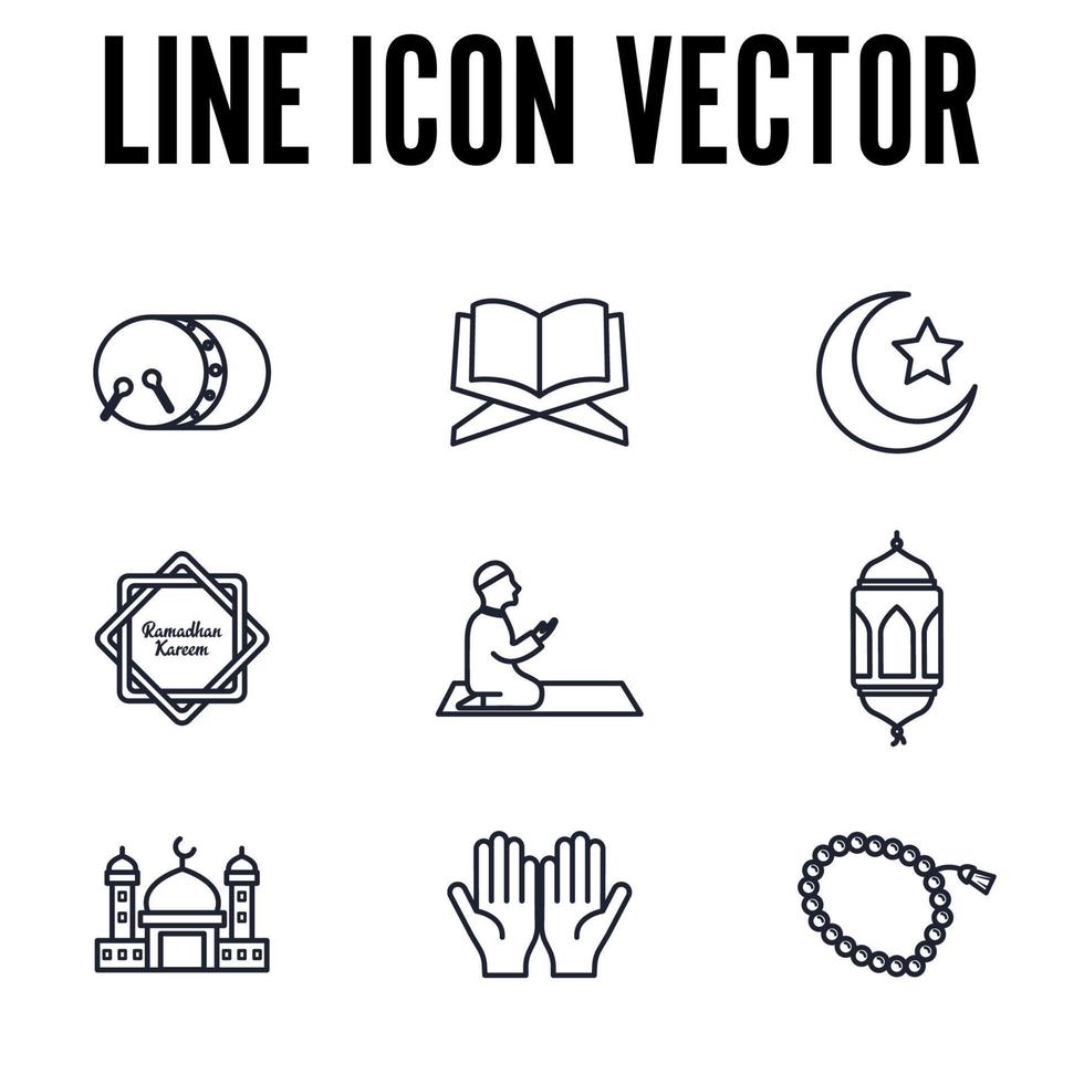Popular Islamic. Ramadan Kareem elements set icon symbol template for graphic and web design collection logo vector illustration