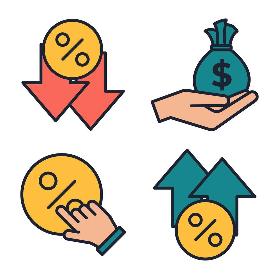 credit and loan set icon symbol template for graphic and web design collection logo vector illustration