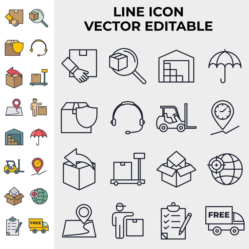 plantilla de símbolo de icono de conjunto logístico para ilustración de vector de logotipo de colección de diseño gráfico y web