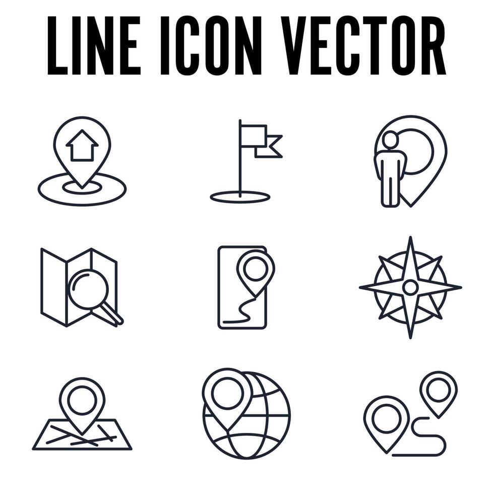 Map location and navigation set icon symbol template for graphic and web design collection logo vector illustration