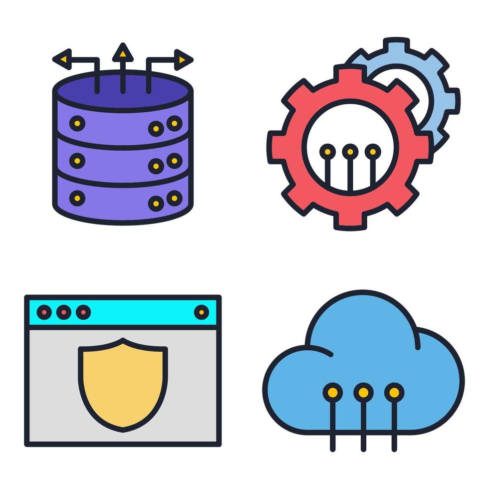 hosting set icon symbol template for graphic and web design collection logo vector illustration